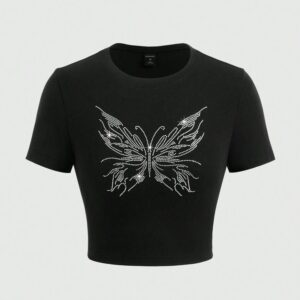 Crop Polo Mariposas Bordadas