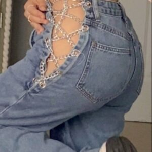 Jean Destroyed con cadenas laterales