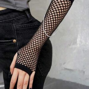 Guantes sin dedos de red negra